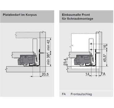 Preview: blum LEGRABOX pure  Zarge N=66,3mm,  NL=450 mm, carbonschwarz matt, 770N4502S